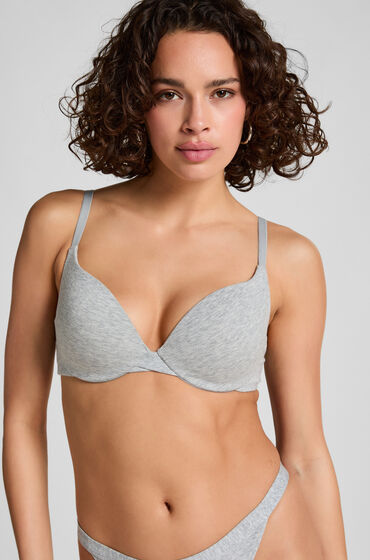 Hunkemöller Formstøbt pushup-bøjle-bh i bomuld Grå