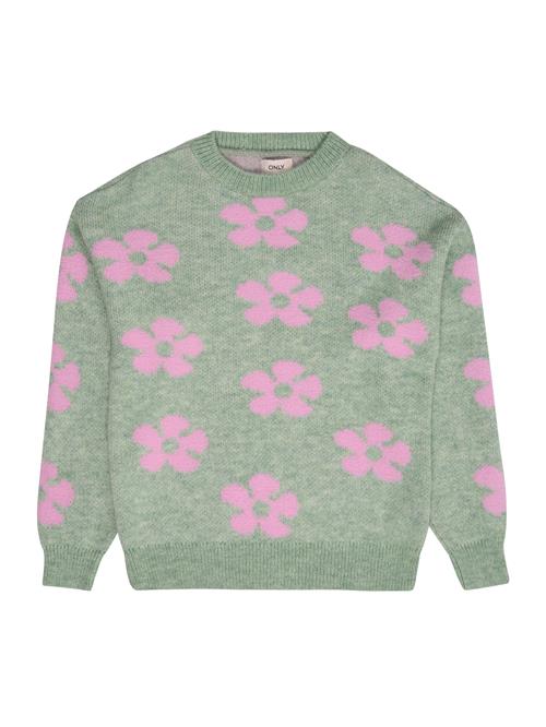 ONLY GIRLS Pullover  grøn-meleret / lyserød
