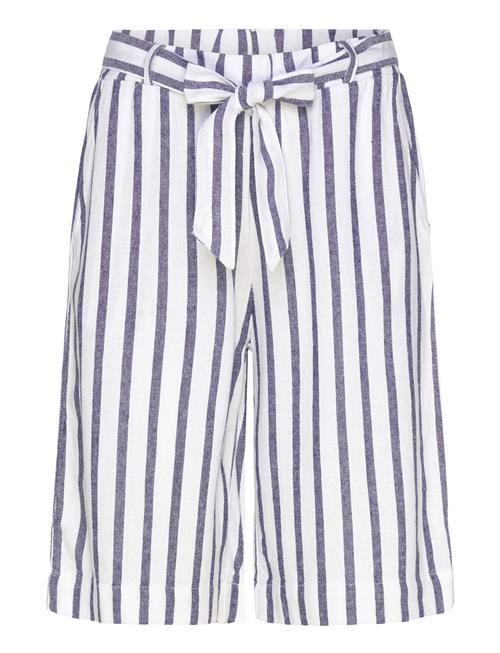 Bermuda Shorts From Freequent In A Light Material With A Striped Print. The Shor FREE/QUENT White