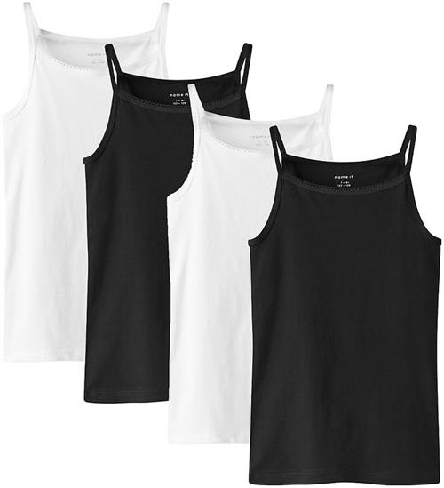 Name It Undertrøje - NOOS - NkfStrap - 4-pak - Sort/w/ 2 x Brigh