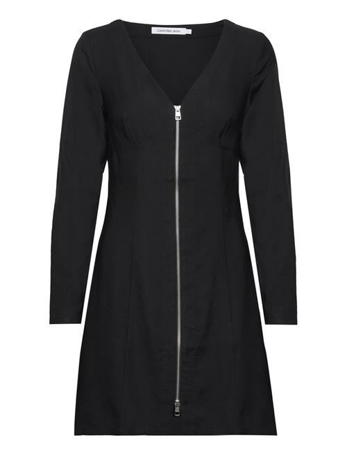 Long Sleeve Zipped Mini Dress Calvin Klein Jeans Black