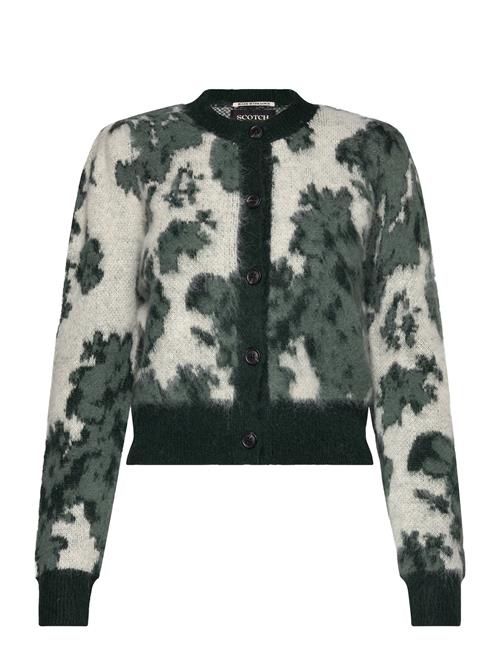 Jacquard Crew Neck Cardigan Scotch & Soda Green