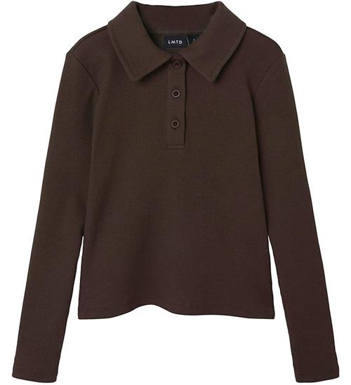 LMTD Polobluse - NlfRille - Rib - Chocolate Brown