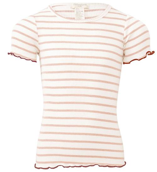 Minimalisma T-shirt - Rib - Silke/Bomuld - Blomst - Sweet Stripe