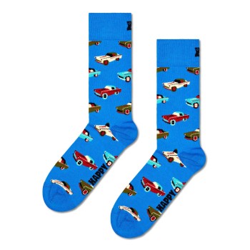 Happy socks Strømper Car Sock Blå bomuld Str 36/40