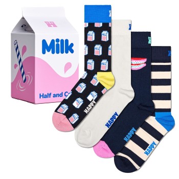 Happy socks Strømper 4P Milk Carton Box Socks Flerfarvet polyamid Str 41/46