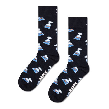 Happy socks Strømper Something Fishy Sock Sort bomuld Str 36/40