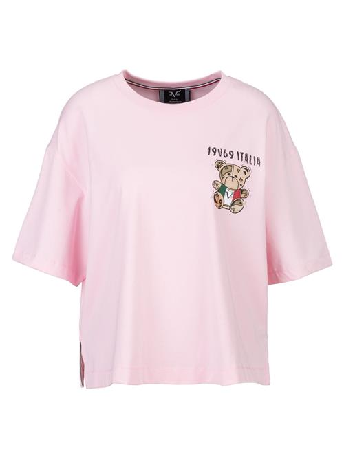 19V69 ITALIA Oversized bluse 'Petonia Italia Teddy'  beige / lyserød / sort / hvid