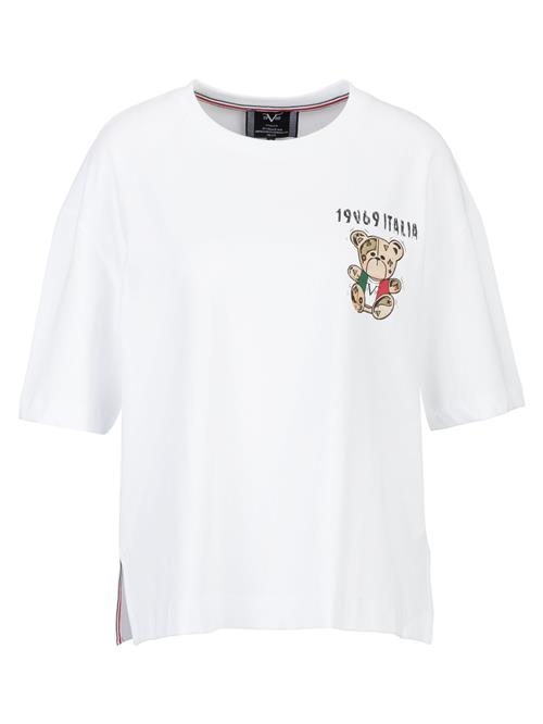 19V69 ITALIA Oversized bluse 'Petonia Italia Teddy'  beige / blodrød / sort / hvid