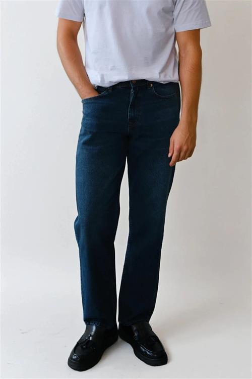 Noah Loose Fit Jeans - Mørkeblå Denim - 33/34 - TeeShoppen