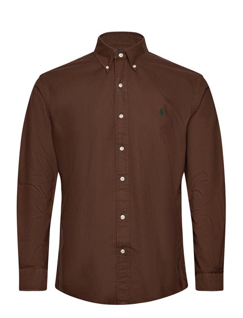 Custom Fit Garment-Dyed Oxford Shirt Polo Ralph Lauren Brown