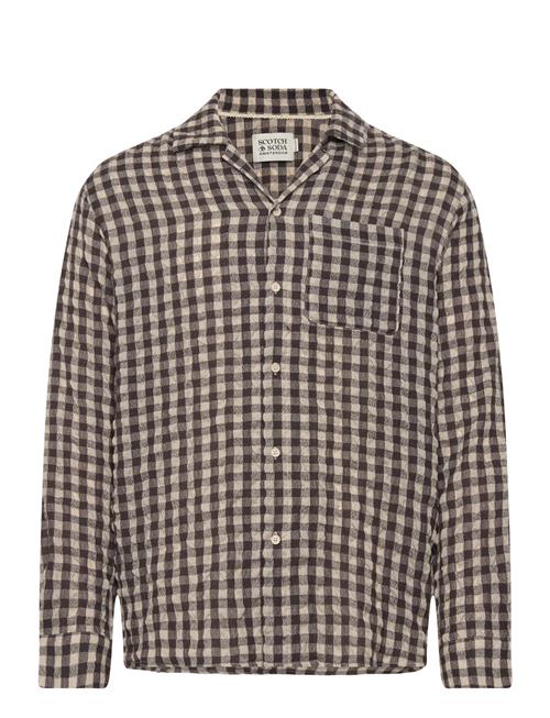 Seersucker Wool Blend Check Shirt Scotch & Soda Brown