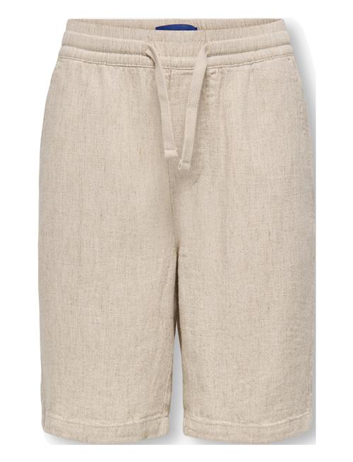 Osjtel Visc Lin Shorts 0075 ONLY & SONS Beige