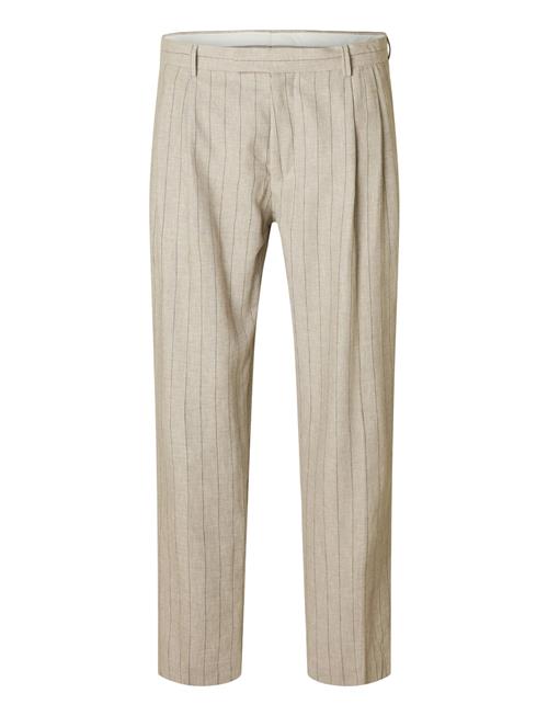 Slhrelaxed-Malik Sun Pinstriped Trs Selected Homme Beige
