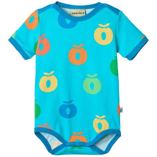 Småfolk Apples Kortærmet Baby Body Blue Atoll | Blå | 74 cm