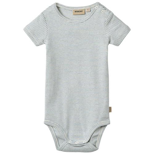 Wheat GOTS Edvald Baby Body Blue Stripe | Blå | 68 cm