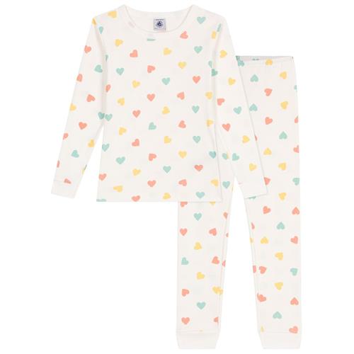 Petit Bateau Hearts Pyjamas I Bomuld Marshmallow Multicolor | Hvid | 5 years