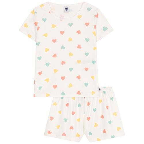 Petit Bateau Hearts Pyjamas I Bomuld Marshmallow Multicolor | Hvid | 8 years