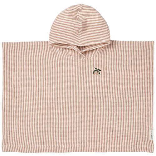 Liewood GOTS Paco Broderet Poncho Y/d Stripe Tuscany Rose / Creme De La Creme | Lyserød | 1-2 years