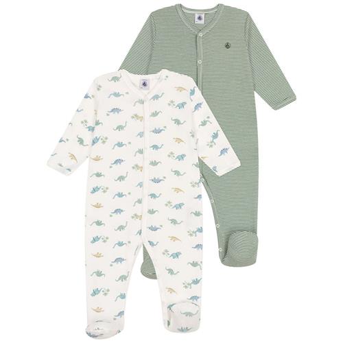 Petit Bateau 2-pak Bomuld Onesie Palmeraie Marshmallow | Hvid | 24 months