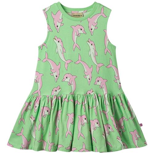 Småfolk Dolphins Ærmeløs Kjole Minty Green Tea | Grønn | 7-8 years
