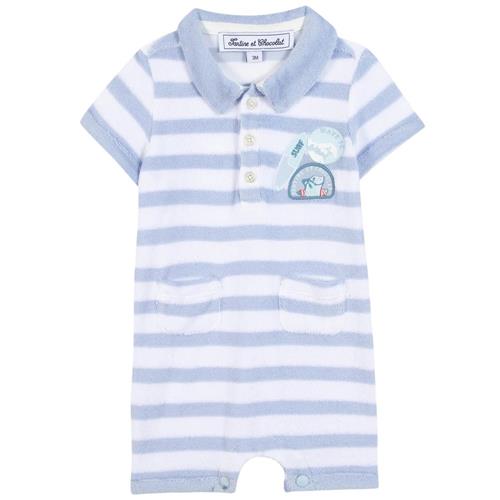 Tartine et Chocolat Terry Onesie Bleu Lavé | Blå | 18 months