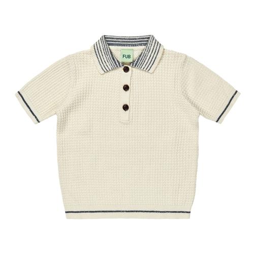 FUB Strikket Polotrøje Ecru |  | 120 cm
