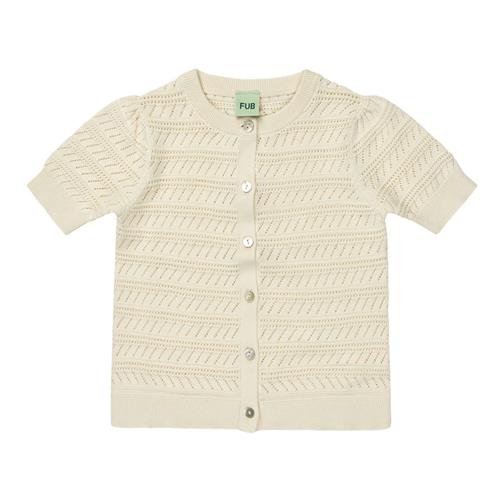 FUB Strikket Kortærmet Cardigan Ecru |  | 120 cm