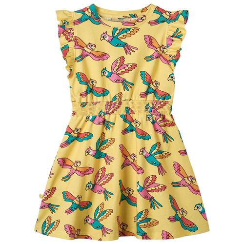 Småfolk Parrots Ærmeløs Kjole Custard | Gul | 1-2 years