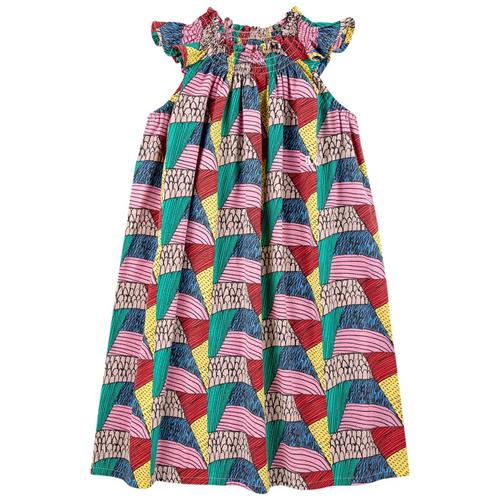 Bobo Choses Ethnic All Over Vævet Kjole Med Flæser Multicolor | Gul | 12-13 years