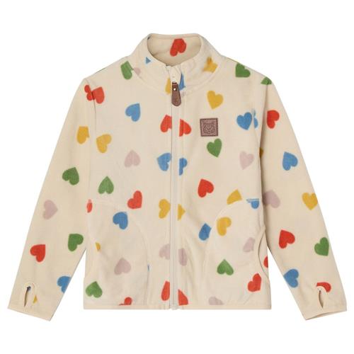Kuling Northpole Fleece-jakke Rainbow Hearts | Hvid | 62/68 cm