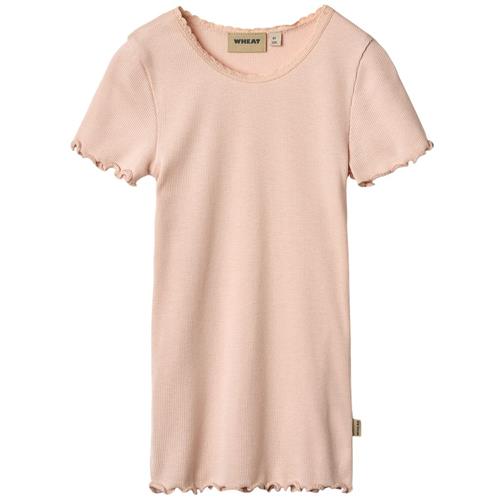 Wheat Katie Ribbet T-shirt Powder | Lyserød | 140 cm