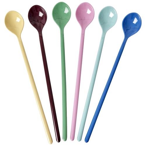 RICE A/S Set Of 6 Latteskeer I Melamin Show Your True Colors One Size    One Size  Unisex