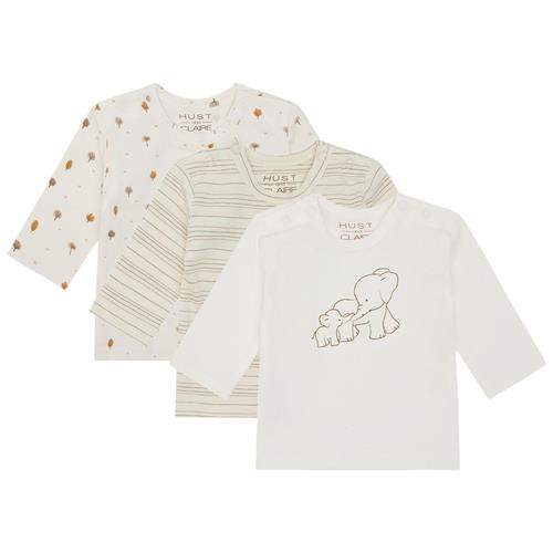Hust&Claire Amar 3-pak Langærmet T-shirt Snow White | Hvid | 74 cm