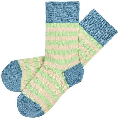 FUB Classic Stripe Sokker Washed Indigo/emerald | Blå | 22-24 EU