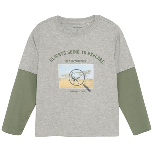 Minymo Langærmet T-shirt Grey Melange | Grå | 122 cm