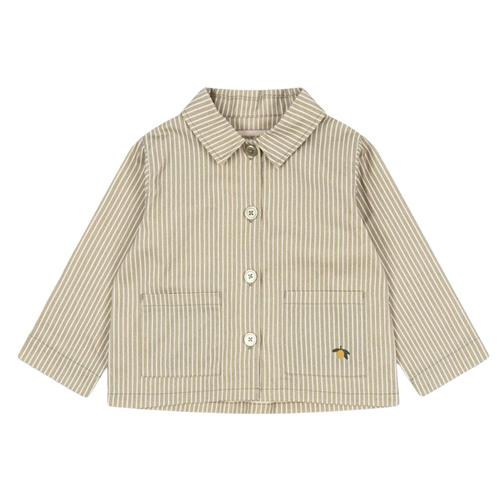 Konges Sløjd GOTS Frankie Overshirt Tea Stripe | Beige | 5-6 years