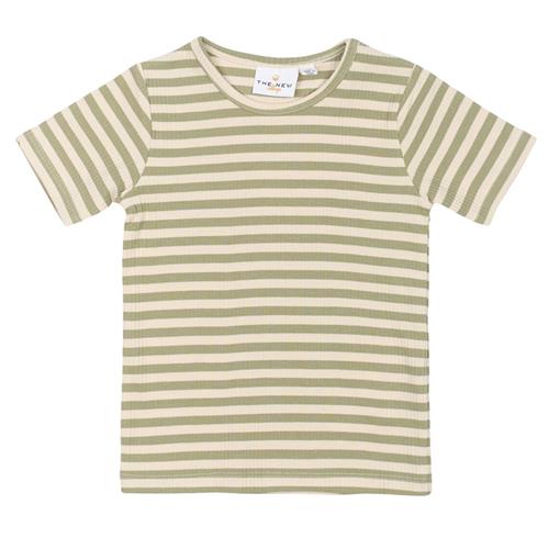 The New Siblings GOTS Uni Tee Tea Striped | Grønn | 80 cm