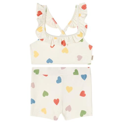 Kuling Samoa UV-bikini Rainbow Hearts | Hvid | 122/128 cm