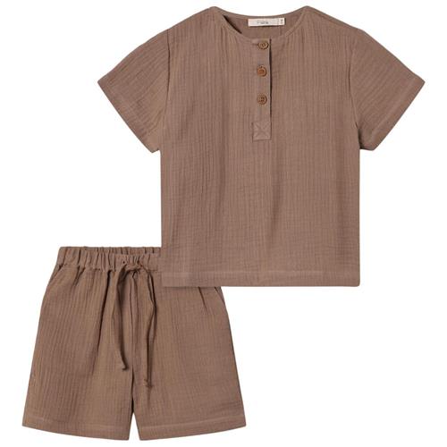 Fliink Cha Cha Sæt Med Shorts Og Top Pine Bark | Brun | 4 years