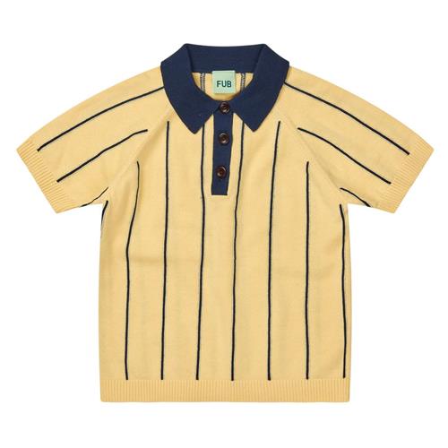 FUB Strikket Polotrøje Vanilla/dark Navy | Gul | 120 cm