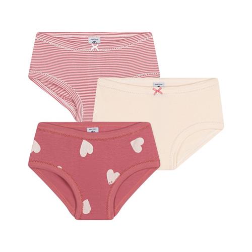 Petit Bateau Hearts 3-pak Bomuldstrusser Ecru Rose Blanc | Lyserød | 3 years
