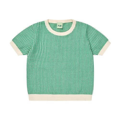 FUB Strikket Kortærmet Top Ecru/basil | Grønn | 120 cm