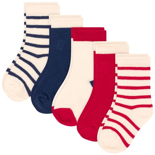 Petit Bateau Stripy 5-pak Bomuldsstrømper Medieval Avalanche Peps | Beige | 6-12 months