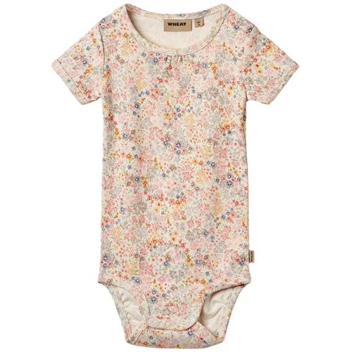 Wheat Linette Kortærmet Baby Body Bright Flowers |  | 86 cm