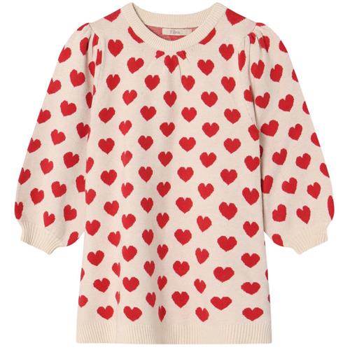 Fliink Alon Heart Kjole POMPEIAN RED/ SANDSHELL | Rød | 12 months