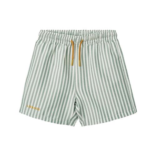 Liewood Duke Board Shorts Stripe Peppermint Crisp White | Grønn | 86 cm