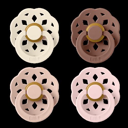 BIBS 4-Pack BIBS Boheme Sut Af Latex Ivory Blush / Woodchuck Blossom  Ivory Blush Woodchuck Blossom 6+ Months  Lyserød  6+ måneder 0+ unisex