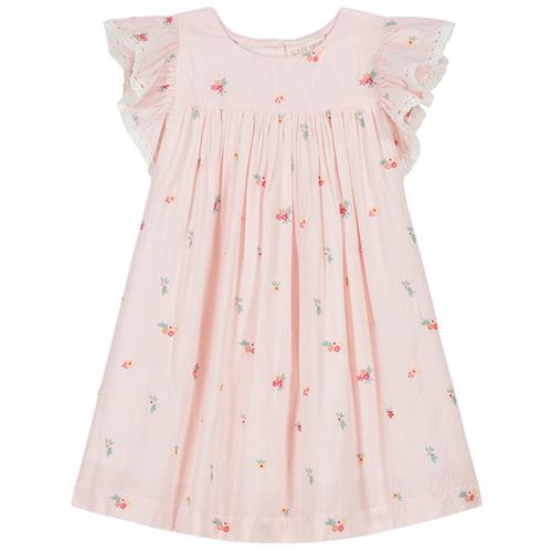 Louise Misha Shanti Kjole Pink Bouquet Stripes | Lyserød | 12 months