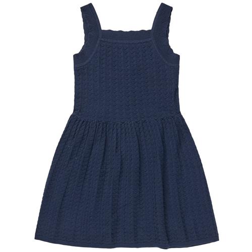 FUB Strikket Kjole Dark Navy 100 cm  Marineblå  100 cm  kvinde